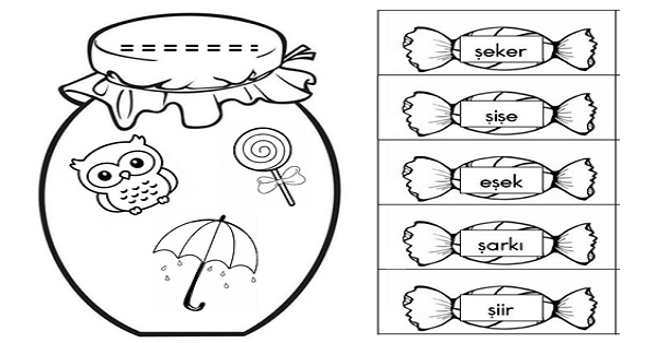 1.Sınıf İlk Okuma Yazma (Ş-ş Sesi) Kelime Okuma ve Kavanoz-Şeker Boyama Etkinliği