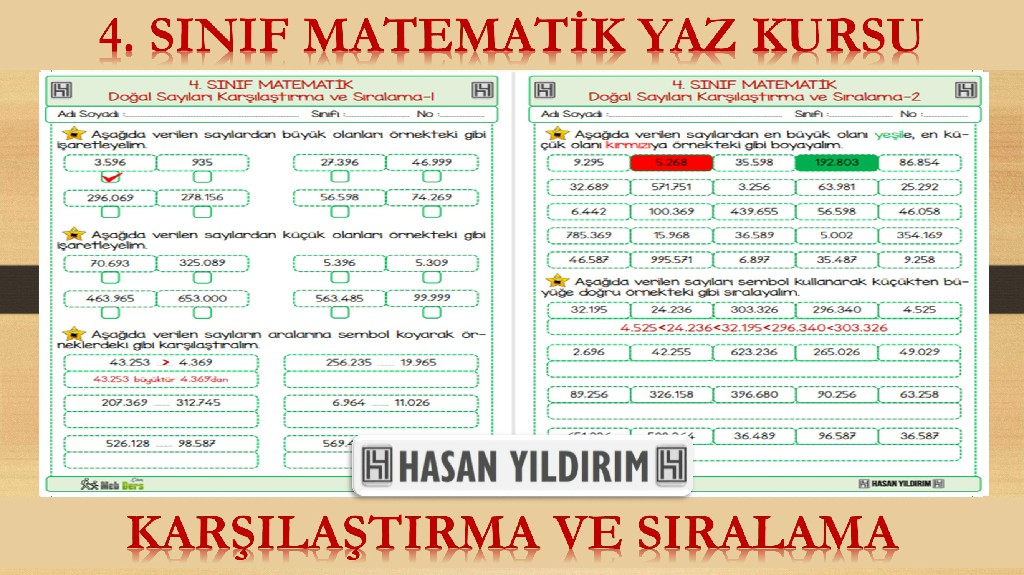 4.Sınıf Matematik Yaz Kursu - Karşılaştırma ve Sıralama (4.Sınıfa Hazırlık)