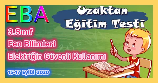 3. Sınıf Fen Bilimleri Elektriğin Güvenli Kullanımı Uzaktan Eğitim Testi pdf