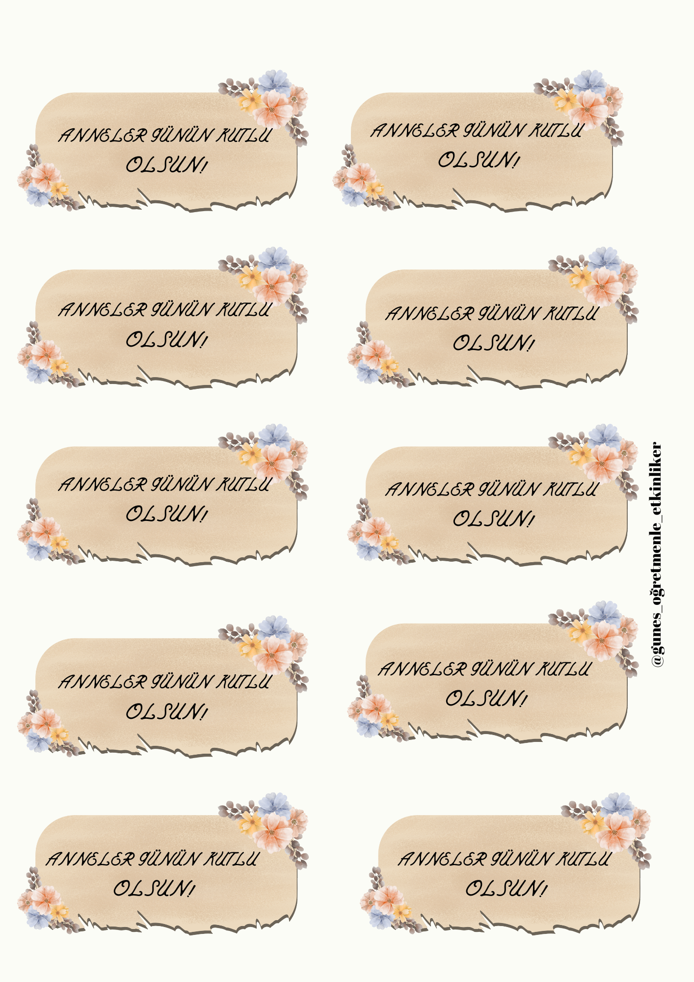 Anneler Günü Hediye Kartı