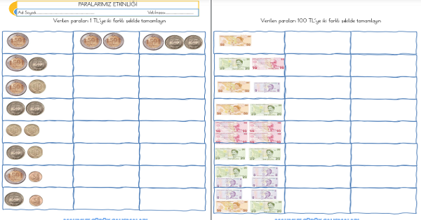 2.Sınıf - Matematik - Paralarımız Etkinliği-5