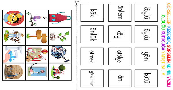 1.Sınıf İlk Okuma Yazma (Ö-ö Sesi) Kes Yapıştır Etkinliği