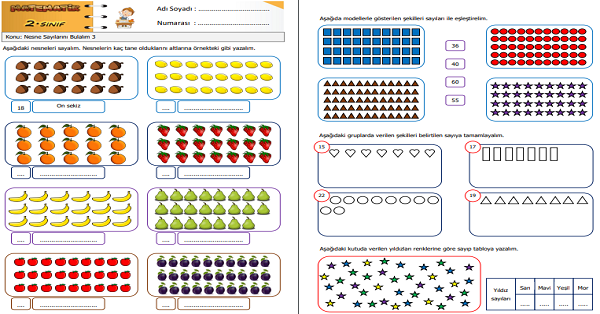 2.Sınıf Matematik Nesne Sayılarını Bulalım Etkinliği 4