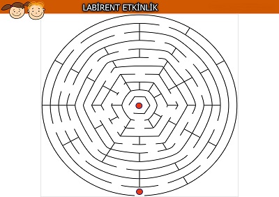 Kırmızı noktalar labirent bulmaca etkinliği