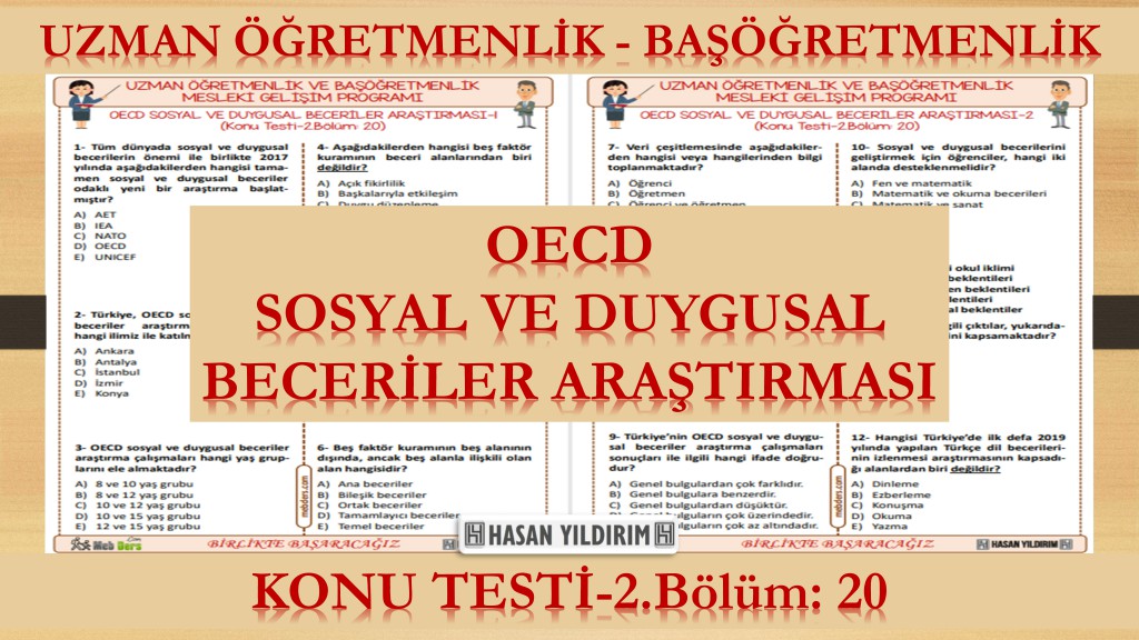 OECD Sosyal ve Duygusal Beceriler Araştırması (Konu Testi-2.Bölüm:20)