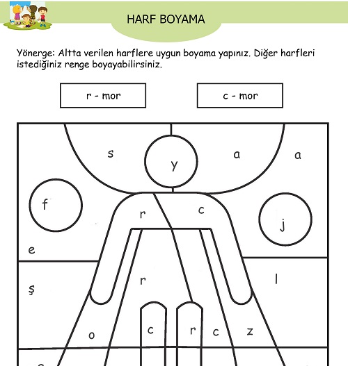 İnsan Harf Boyama Etkinliği