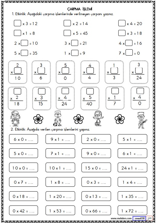 2. Sınıf Matematik Çarpma İşlemi Etkinliği 10