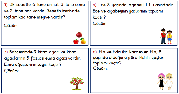 1.Sınıf Toplama İşlemi ile İlgili Problemler 4