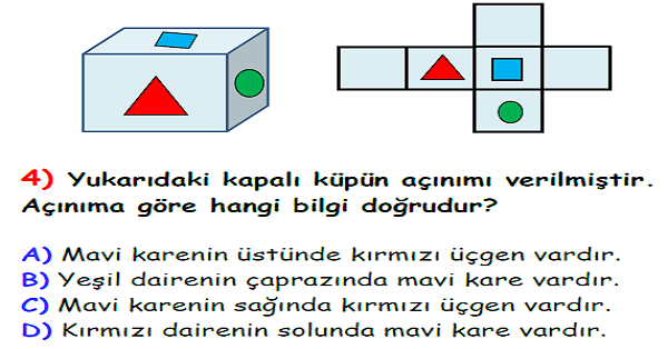 4.Sınıf Matematik Geometrik Cisimler, Şekiller ve Açılar Yaprak Testi-2