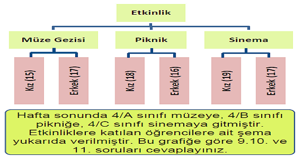 4.Sınıf Matematik Veri Toplama ve Değerlendirme (Sütun Grafiği) Yaprak Test-3