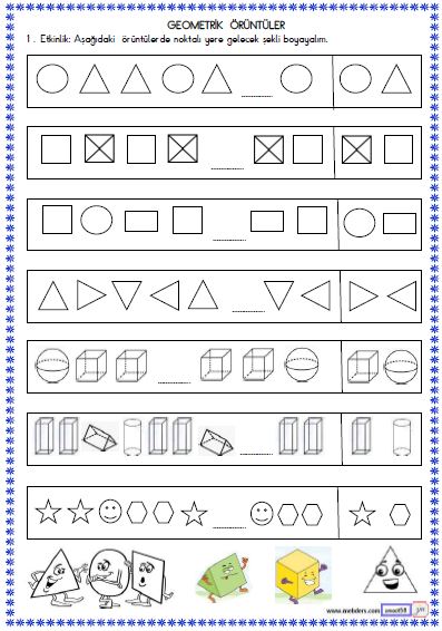 2. Sınıf Matematik Geometrik Örüntüler Etkinliği 3