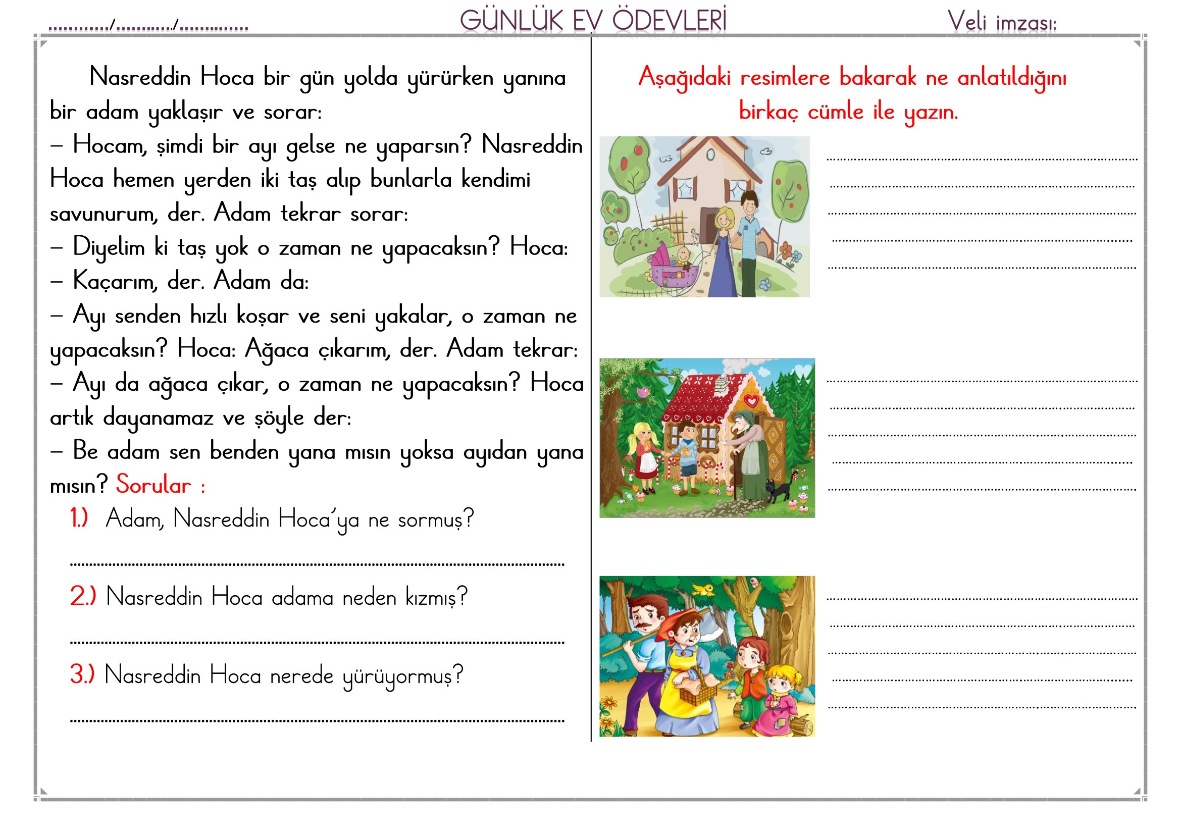 1.Sınıf - 16 Şubat 2026 Günlük Ev Ödevleri