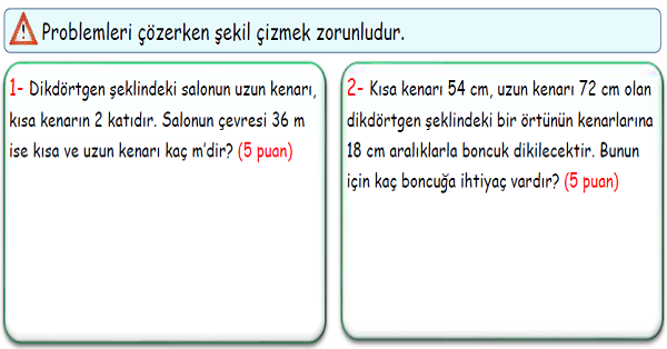 4.Sınıf Matematik Çevre Ölçme Problemler-3