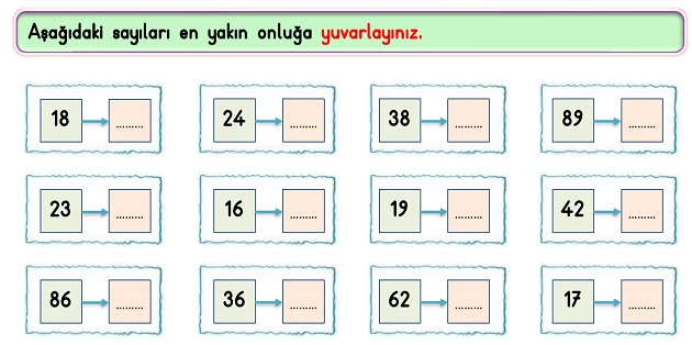 2.Sınıf Matematik Doğal Sayılar Yuvarlama Etkinliği-3