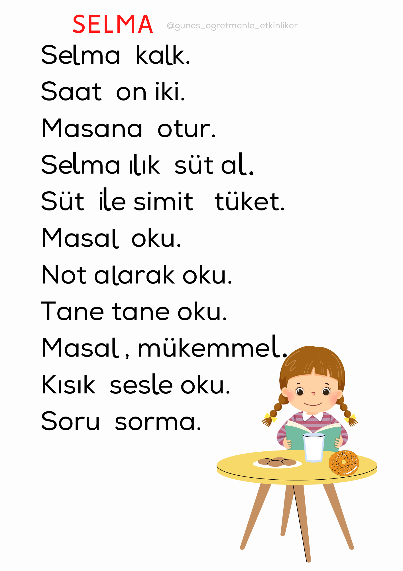 1. Sınıf İlk Okuma Yazma S Sesi Fasikül