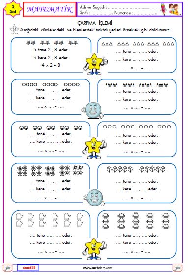 3. Sınıf Matematik Çarpma İşlemi  Etkinliği 1