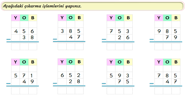 3.Sınıf Matematik Çıkarma İşlemi-Onluk Bozarak-1