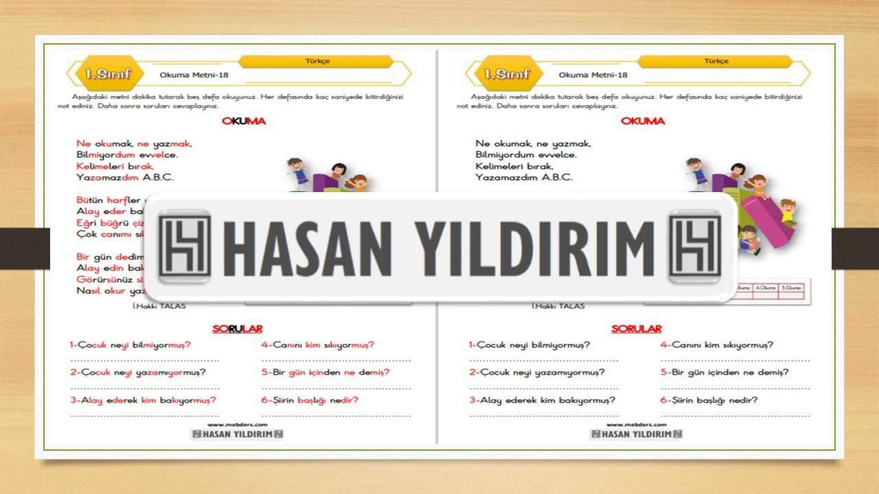 1.sınıf Türkçe Okuma Metni-18 (Okuma)