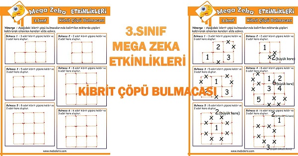 3.Sınıf Mega Zeka Etkinliği - Kibrit Çöpü Bulmacası