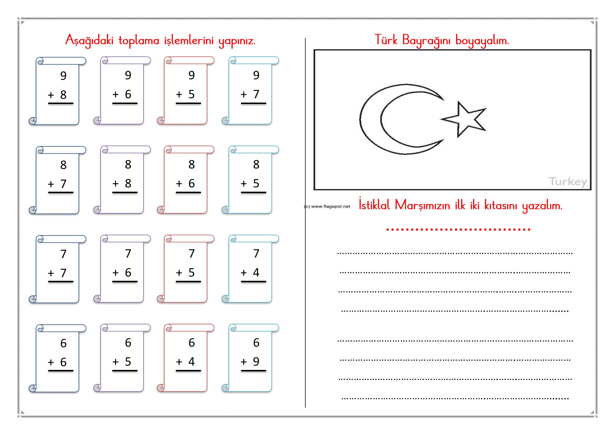 1.Sınıf - 09 Şubat 2026 Günlük Ev Ödevleri