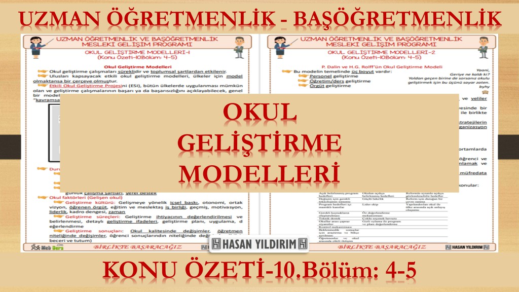 Okul Geliştirme Modelleri (Konu Özeti-10. Bölüm: 4-5)