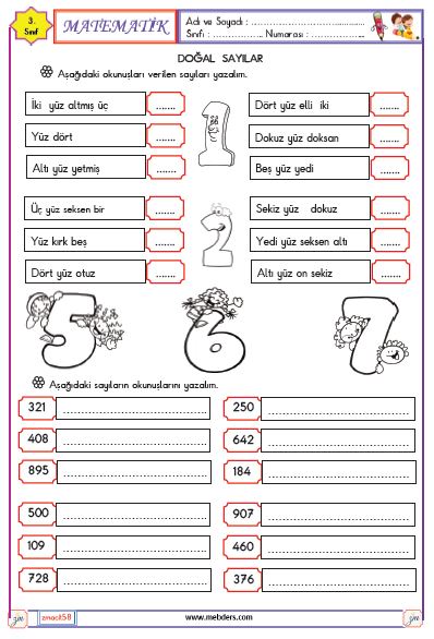 3. Sınıf Matematik Kasım Ara Tatil Etkinlikleri