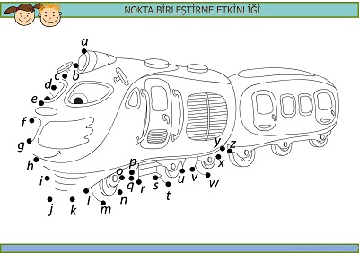 Sevimli tren harfli nokta birleştirme etkinliği