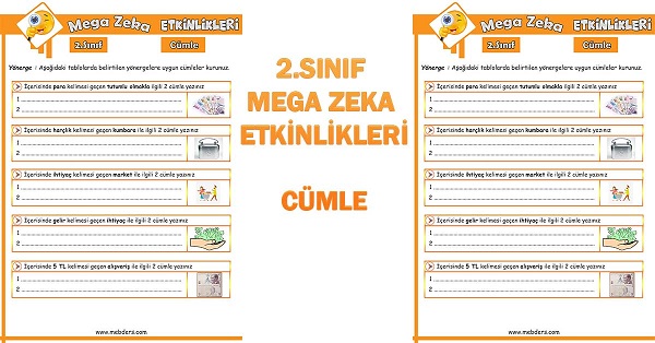 2.Sınıf Mega Zeka Etkinliği - Cümle