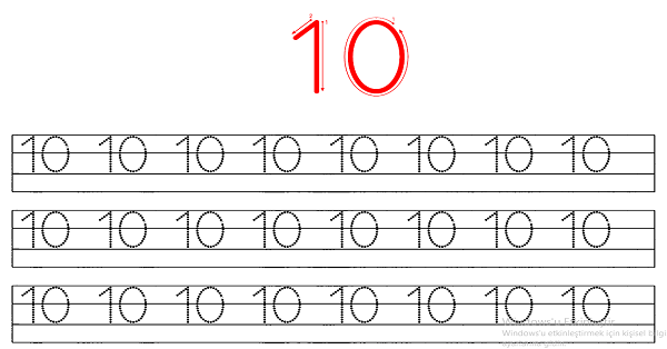 1.Sınıf Matematik (10 Rakamı) On Rakamı