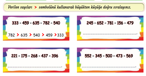 3.Sınıf Matematik Doğal Sayılar Karşılaştırma ve Sıralama-2