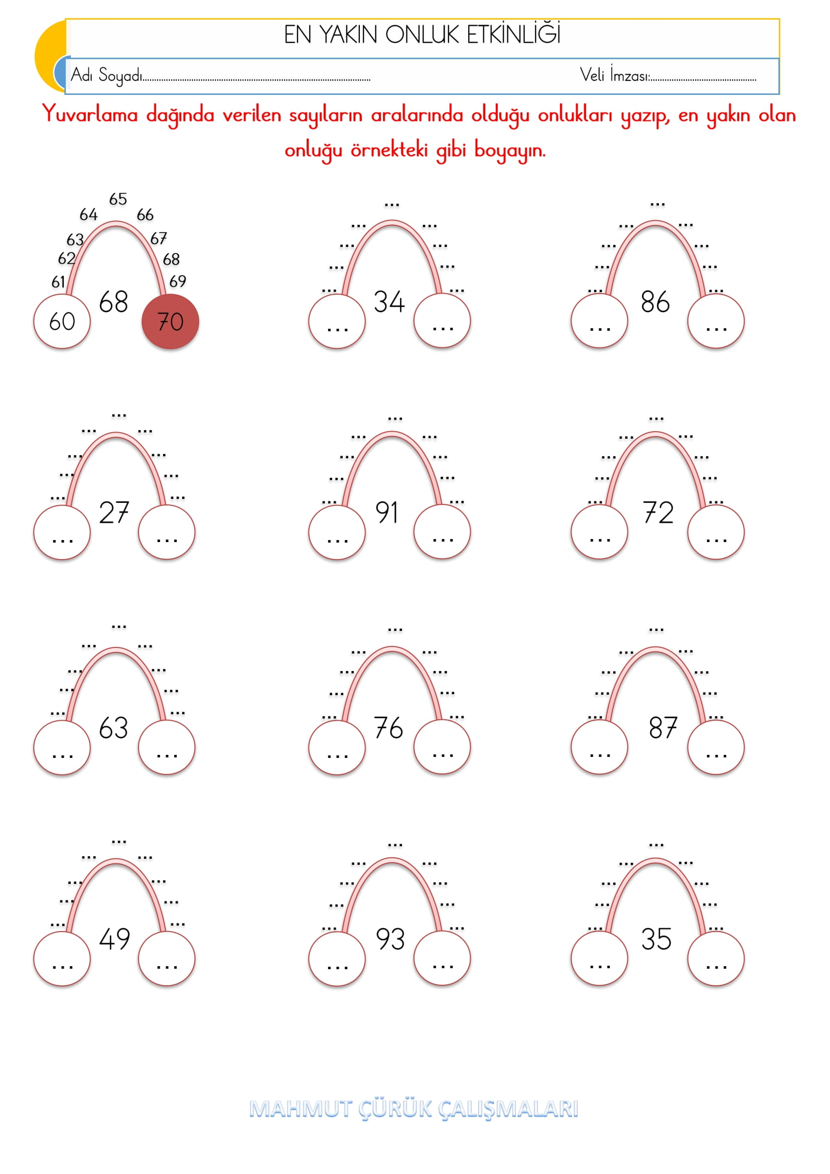 2.Sınıf - Matematik - En Yakın Onluk Etkinliği-5