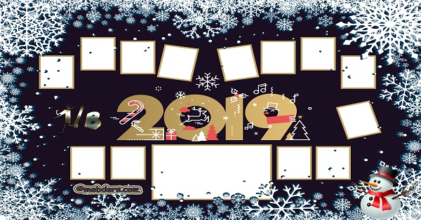 1B Sınıfı için 2019 Yeni Yıl Temalı Fotoğraflı Afiş (13 öğrencilik)