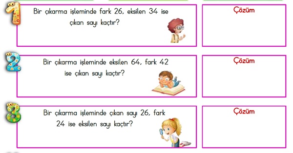 2.Sınıf Matematik Çıkarma İşlemi-Problemler-3