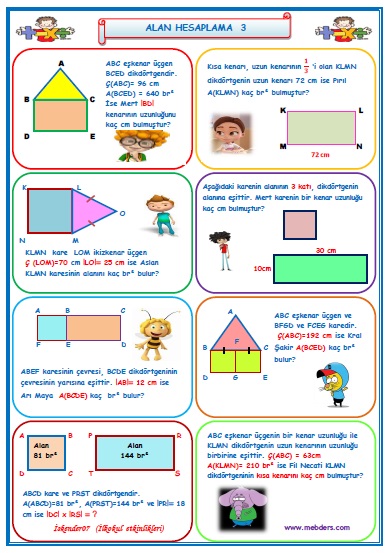 4.Sınıf Matematik Alan Hesaplamaları  3