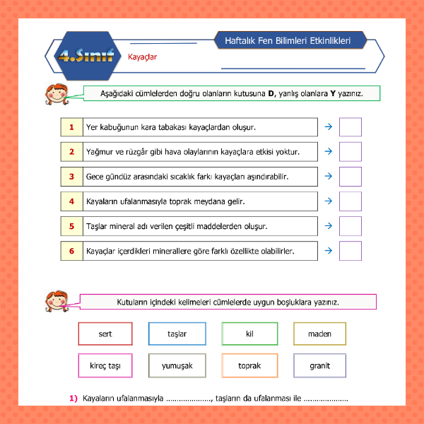 4. Sınıf Fen Bilimleri - Kayaçlar