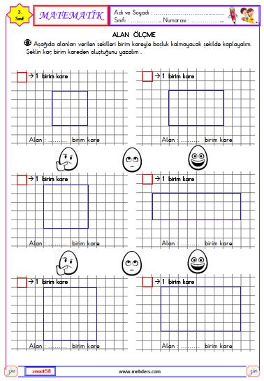 3. Sınıf Matematik Alan Ölçme Etkinliği 2