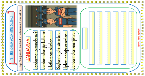 1. Sınıf İlk Okuma Yazma J-j Sesi Metin Okuma Yazma Çalışması