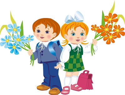 Clipart ellerinde çiçek buketleriyle çocuklar png