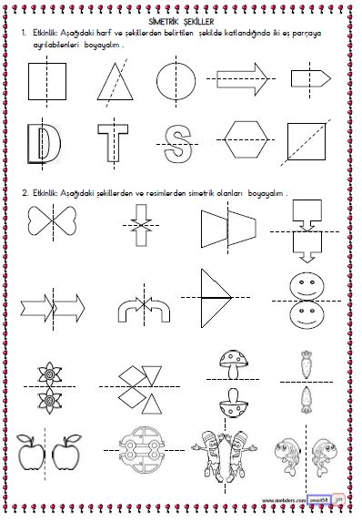 2. Sınıf Matematik Simetrik Şekiller  Etkinliği 1