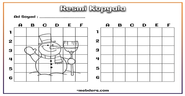 Kardan adam resmini kopyalama etkinliği