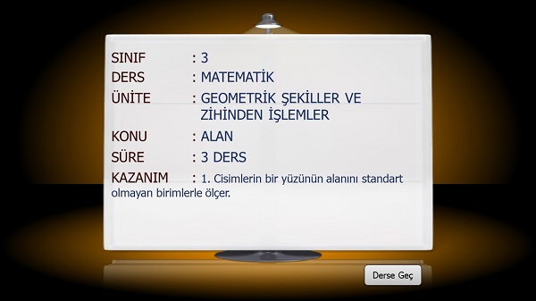 3.Sınıf Matematik Alan Sunusu