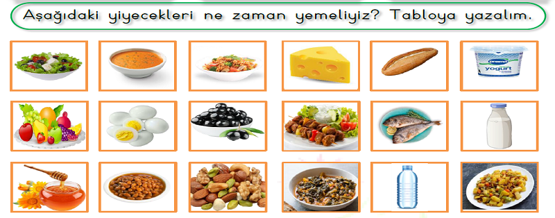 1.Sınıf Hayat Bilgisi Yemek Zamanı Etkinliği