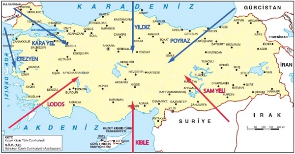 Türkiye Rüzgârlar Haritası