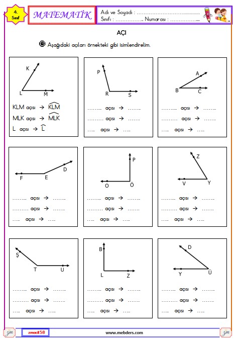 4. Sınıf Matematik Açı Etkinliği 2