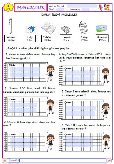 3.Sınıf Matematik Bölme İşlemi Problemler 6