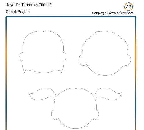 Hayal Et, Tamamla Etkinliği 29 - Çocuk Yüzleri