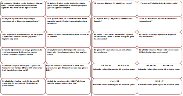 2.Sınıf - Matematik Karışık Problemler-1