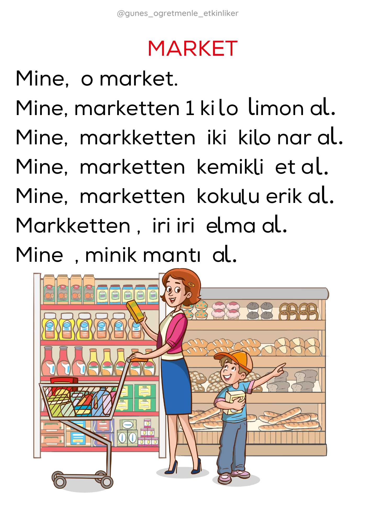 1. Sınıf İlk Okuma Yazma M-m sesi  Fasikül