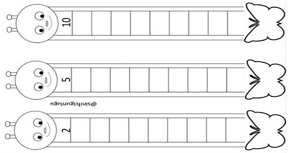 1.Sınıf Matematik İkişer-Beşer-Onar Sayma Tırtıl Kelebek Boyama Etkinliği