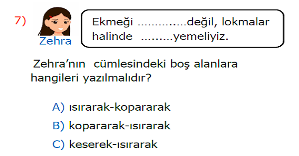 2.Sınıf Hayat Bilgisi Yemekte Görgü Kurallarına Uyarım Kazanım Testi